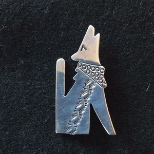 Allison Snowhawk Lee Sterling Silver Coyote Pin